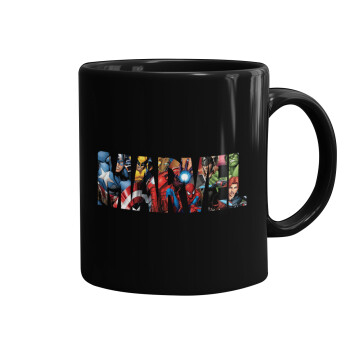 MARVEL characters, Mug black, ceramic, 330ml