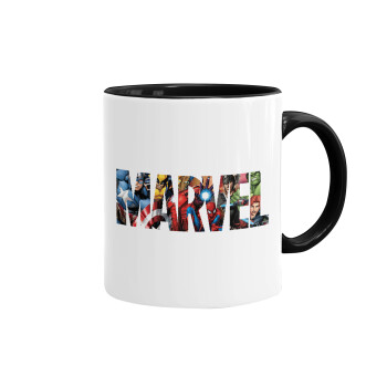 MARVEL characters, Mug colored black, ceramic, 330ml