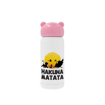 Hakuna Matata, Pink stainless steel thermal flask, 320ml