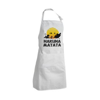 Hakuna Matata, Adult Chef Apron (with sliders and 2 pockets)