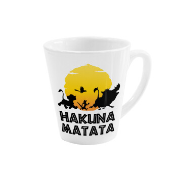 Hakuna Matata, Κούπα κωνική Latte Λευκή, κεραμική, 300ml