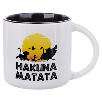 Hakuna Matata, Κούπα κεραμική 400ml Λευκή/Μαύρη