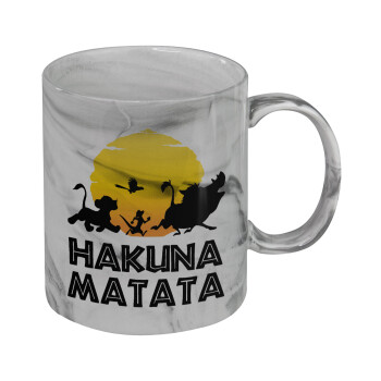 Hakuna Matata, Κούπα κεραμική, marble style (μάρμαρο), 330ml