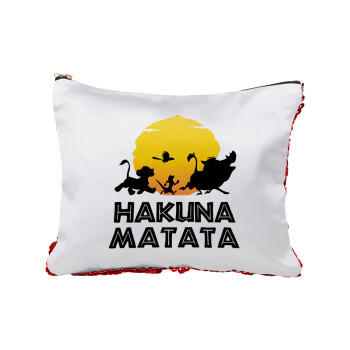 Hakuna Matata, Τσαντάκι νεσεσέρ με πούλιες (Sequin) Κόκκινο