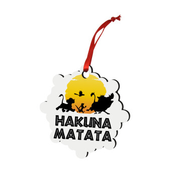 Hakuna Matata, Χριστουγεννιάτικο στολίδι snowflake ξύλινο 7.5cm