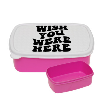 Wish you were here, ΡΟΖ παιδικό δοχείο φαγητού (lunchbox) πλαστικό (BPA-FREE) Lunch Βox M18 x Π13 x Υ6cm