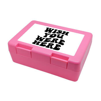 Wish you were here, Children's cookie container PINK 185x128x65mm (BPA free plastic)