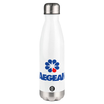 Πρατήριο καυσίμων AEGEAN, Metal mug thermos White (Stainless steel), double wall, 500ml