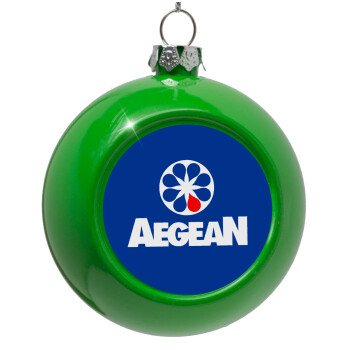 Πρατήριο καυσίμων AEGEAN, Green Christmas tree ornament bauble 8cm