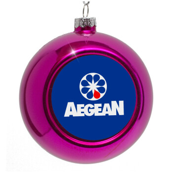 Πρατήριο καυσίμων AEGEAN, Purple Christmas tree ornament bauble 8cm