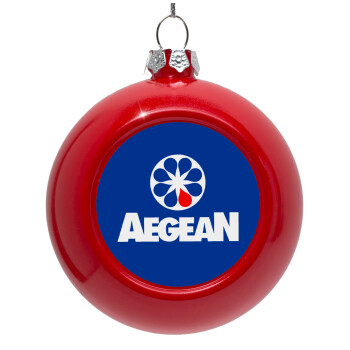 Πρατήριο καυσίμων AEGEAN, Red Christmas tree ornament bauble 8cm