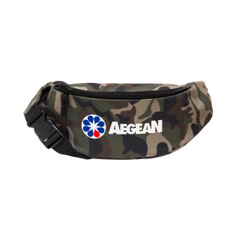 Πρατήριο καυσίμων AEGEAN, Unisex waist bag (banana) in Jungle camouflage color with 2 pockets