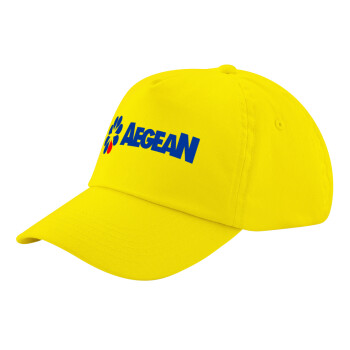 Πρατήριο καυσίμων AEGEAN, Child's Baseball Cap, 100% Cotton Twill, Yellow (COTTON, CHILD, UNISEX, ONE SIZE)