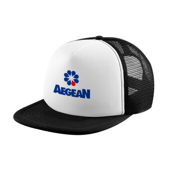 Πρατήριο καυσίμων AEGEAN, Καπέλο Ενηλίκων Soft Trucker με Δίχτυ Black/White (POLYESTER, ΕΝΗΛΙΚΩΝ, UNISEX, ONE SIZE)