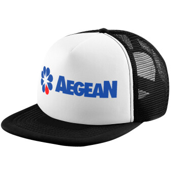 Πρατήριο καυσίμων AEGEAN, Καπέλο Ενηλίκων Soft Trucker με Δίχτυ Black/White (POLYESTER, ΕΝΗΛΙΚΩΝ, UNISEX, ONE SIZE)