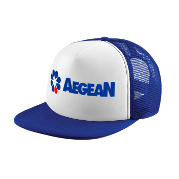 Πρατήριο καυσίμων AEGEAN, Καπέλο παιδικό Soft Trucker με Δίχτυ ΜΠΛΕ/ΛΕΥΚΟ (POLYESTER, ΠΑΙΔΙΚΟ, ONE SIZE)