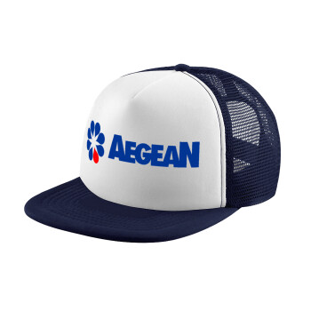 Πρατήριο καυσίμων AEGEAN, Καπέλο παιδικό Soft Trucker με Δίχτυ ΜΠΛΕ ΣΚΟΥΡΟ/ΛΕΥΚΟ (POLYESTER, ΠΑΙΔΙΚΟ, ONE SIZE)