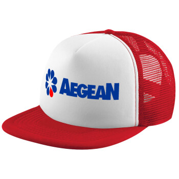 Πρατήριο καυσίμων AEGEAN, Καπέλο παιδικό Soft Trucker με Δίχτυ ΚΟΚΚΙΝΟ/ΛΕΥΚΟ (POLYESTER, ΠΑΙΔΙΚΟ, ONE SIZE)