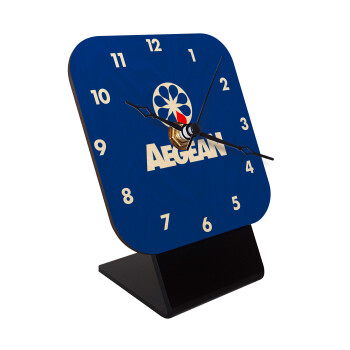 Πρατήριο καυσίμων AEGEAN, Quartz Table clock in natural wood (10cm)