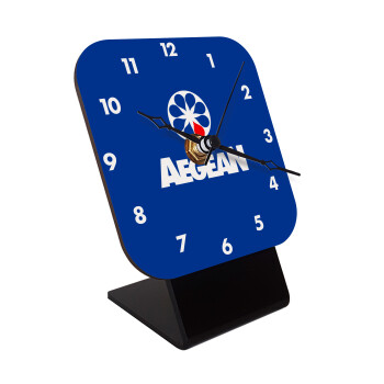 Πρατήριο καυσίμων AEGEAN, Quartz Wooden table clock with hands (10cm)