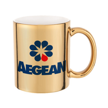 Πρατήριο καυσίμων AEGEAN, Mug ceramic, gold mirror, 330ml
