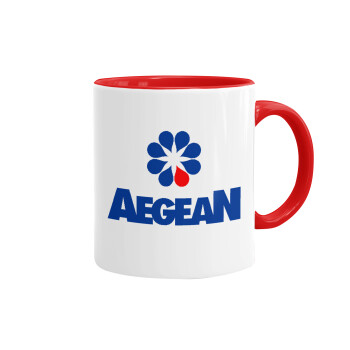Πρατήριο καυσίμων AEGEAN, Mug colored red, ceramic, 330ml