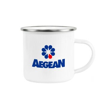 Πρατήριο καυσίμων AEGEAN, Metallic enamel cup white 360ml