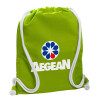 Backpack bag GYMBAG LIME GREEN, with pocket (40x48cm) & thick cords