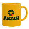 Ceramic coffee mug yellow, 330ml