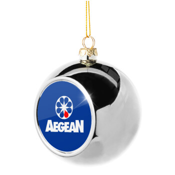 Πρατήριο καυσίμων AEGEAN, Χριστουγεννιάτικη μπάλα δένδρου Ασημένια 8cm