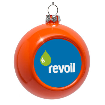 Πρατήριο καυσίμων REVOIL, Orange Christmas tree ornament bauble 8cm