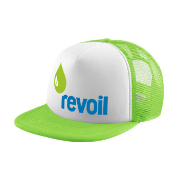 Πρατήριο καυσίμων REVOIL, Adult Soft Trucker Hat with Mesh GREEN/WHITE (POLYESTER, ADULT, ONE SIZE)