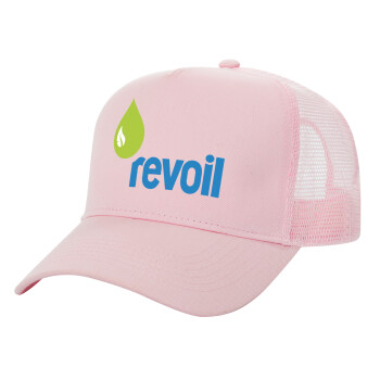 Πρατήριο καυσίμων REVOIL, Adult Structured Trucker Hat, with Mesh, PINK (100% COTTON, ADULT, UNISEX, ONE SIZE)