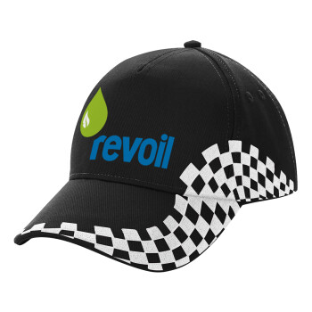 Πρατήριο καυσίμων REVOIL, Adult Ultimate BLACK RACING Cap, (100% COTTON DRILL, ADULT, UNISEX, ONE SIZE)