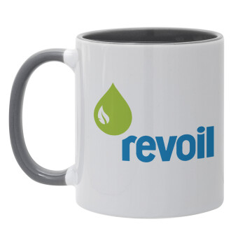 Πρατήριο καυσίμων REVOIL, Κούπα χρωματιστή γκρι, κεραμική, 330ml