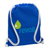 Backpack pouch GYMBAG Blue, with pocket (40x48cm) & thick cords