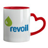 Mug heart red handle, ceramic, 330ml