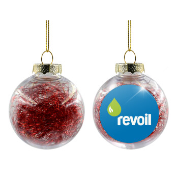 Πρατήριο καυσίμων REVOIL, Transparent Christmas tree ball ornament with red filling 8cm