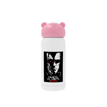 Terminator Hasta La Vista, Pink stainless steel thermal flask, 320ml