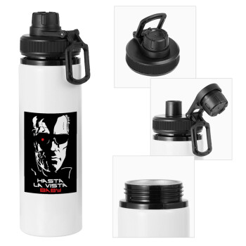 Terminator Hasta La Vista, Metal water bottle with safety cap, aluminum 850ml