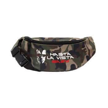 Terminator Hasta La Vista, Unisex waist bag (banana) in Jungle camouflage color with 2 pockets