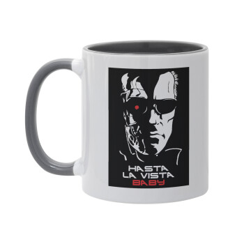 Terminator Hasta La Vista, Mug colored grey, ceramic, 330ml