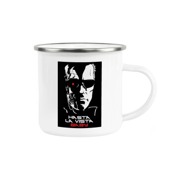 Terminator Hasta La Vista, Metallic enamel cup white 360ml