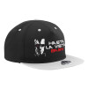 Adult Flat Snapback Hat Black/Grey, (100% COTTON TWILL, ADULT, UNISEX, ONE SIZE)