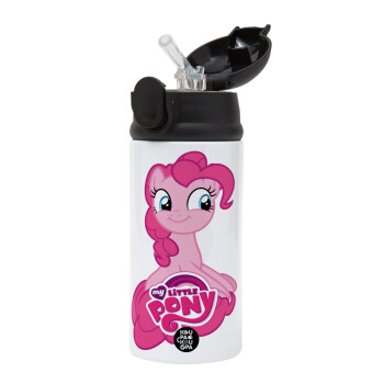 My Little Pony, Children's hot water bottle, stainless steel, with safety straw, Black (360ml) BPA-FREE