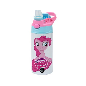 My Little Pony, Children's hot water bottle, stainless steel, with safety straw, Pink/BlueCiel (360ml) BPA FREE