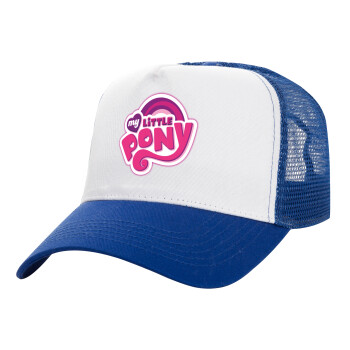 My Little Pony, Adult Structured Trucker Hat, with Mesh, WHITE/BLUE (100% COTTON, ADULT, UNISEX, ONE SIZE)