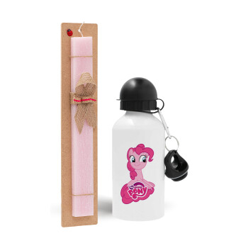 My Little Pony, Easter Set, metallic aluminum bottle (500ml) & aromatic flat Easter candle (30cm) (PINK)