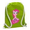 Backpack bag GYMBAG LIME GREEN, with pocket (40x48cm) & thick cords