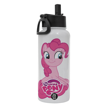 My Little Pony, Metal mug thermo White with Straw and Spout Lid (Stainless steel), double wall, 950ml